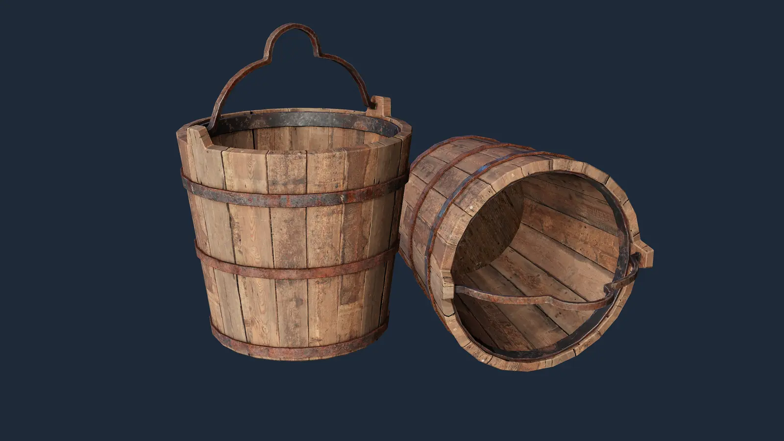 cubo de madera 3D model screenshot 1