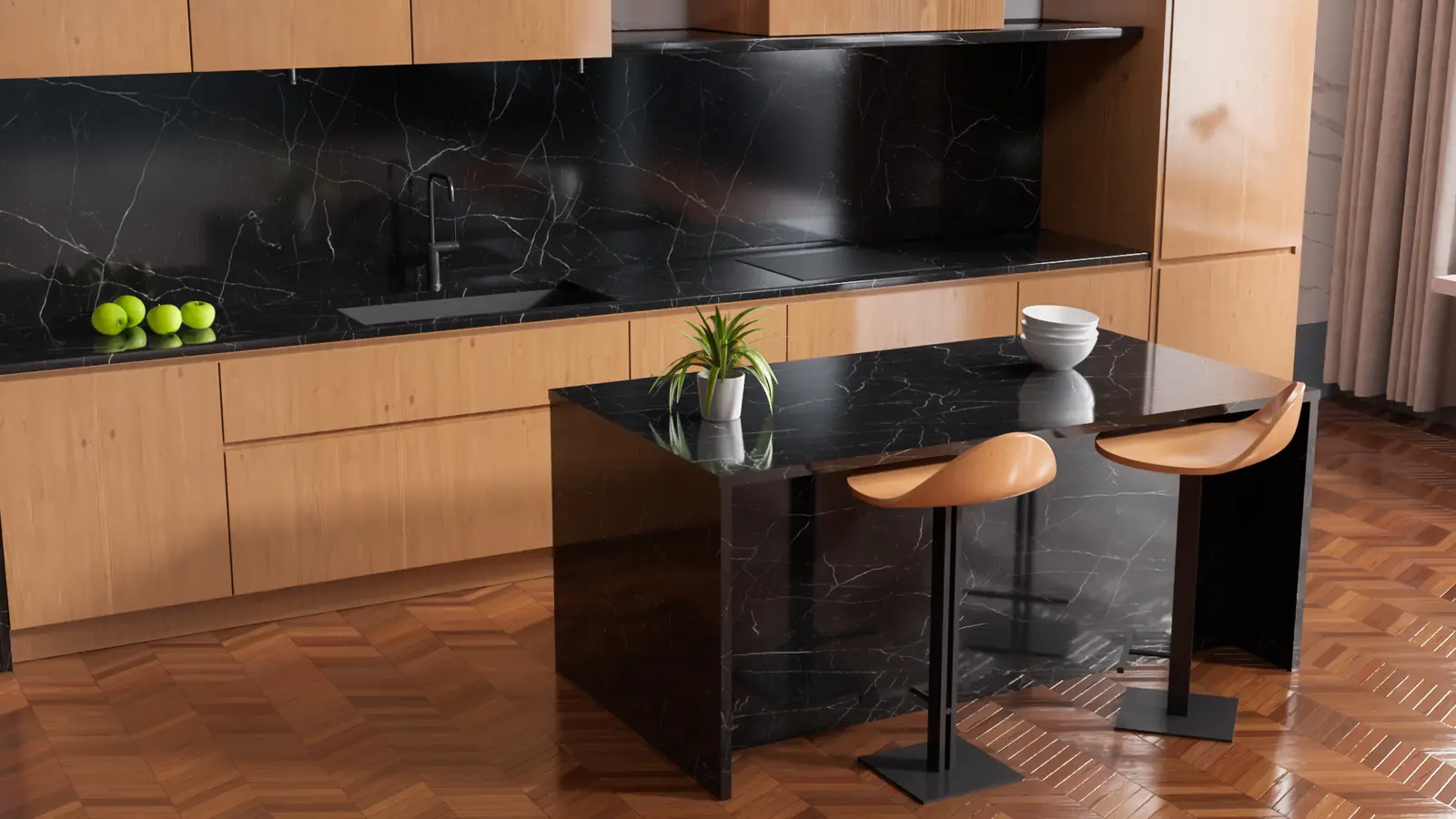 Luxury Black Marble PBR texture screenshot 1