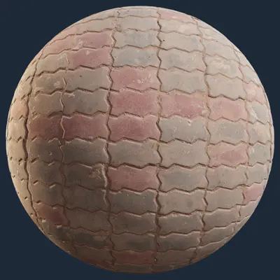 Outdoor Interlocking Pavement PBR Texture