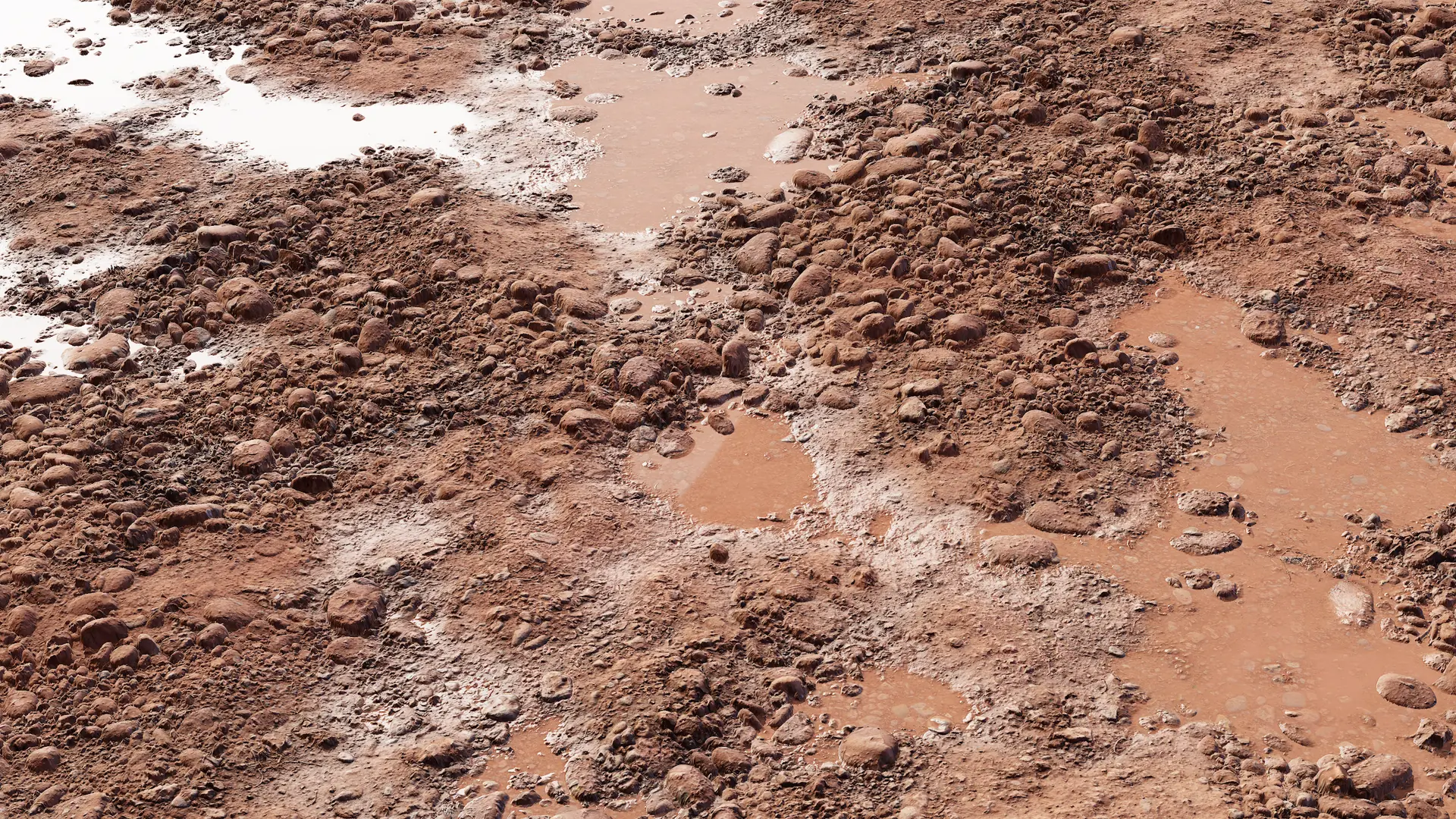 Ground PBR Texture – Wet Muddy Rocky Terrain | Free CC0 PBR