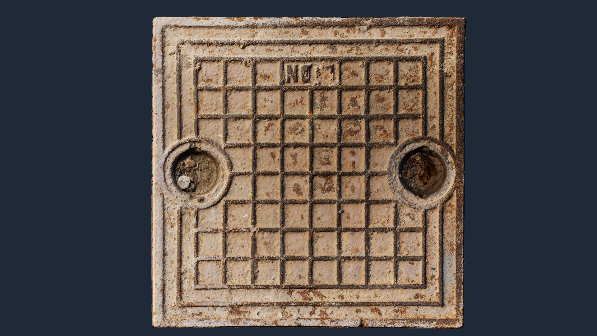 Plaque d'égout en métal rouillé PBR texture screenshot 1