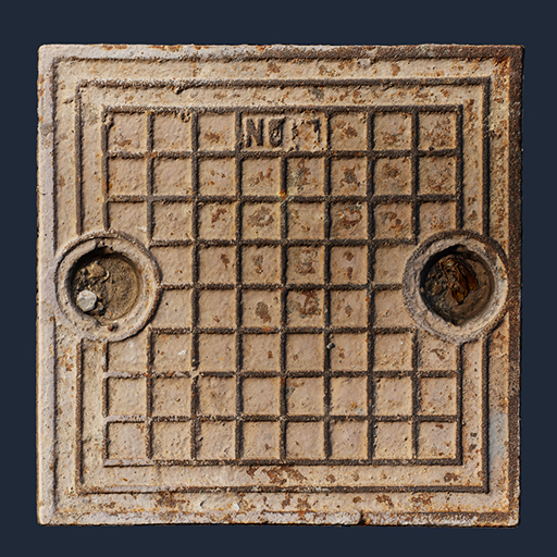 Rusty Metal Manhole Cover