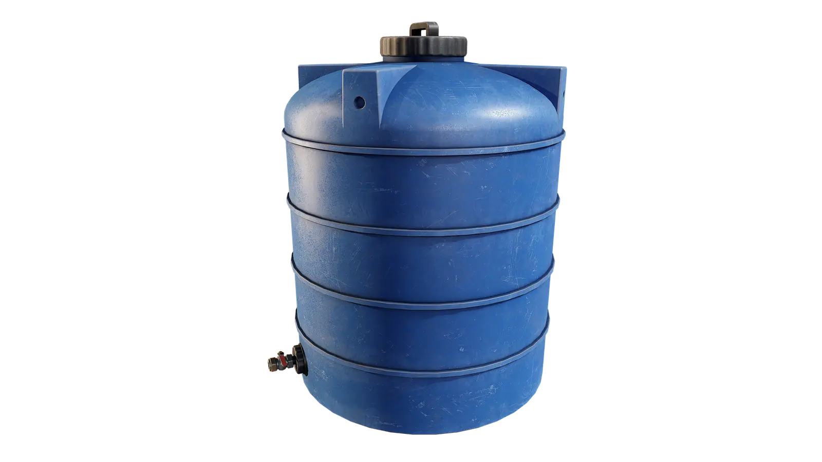 Blue Plastic Water Tank 3D model screenshot 1