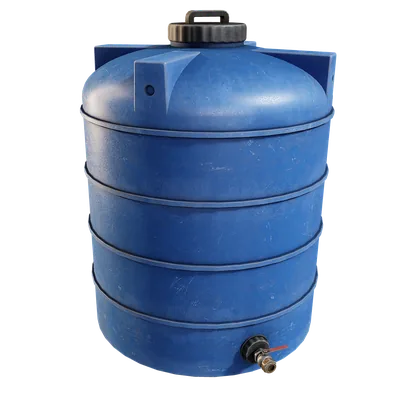 Blue Plastic Water Tank 3D Model