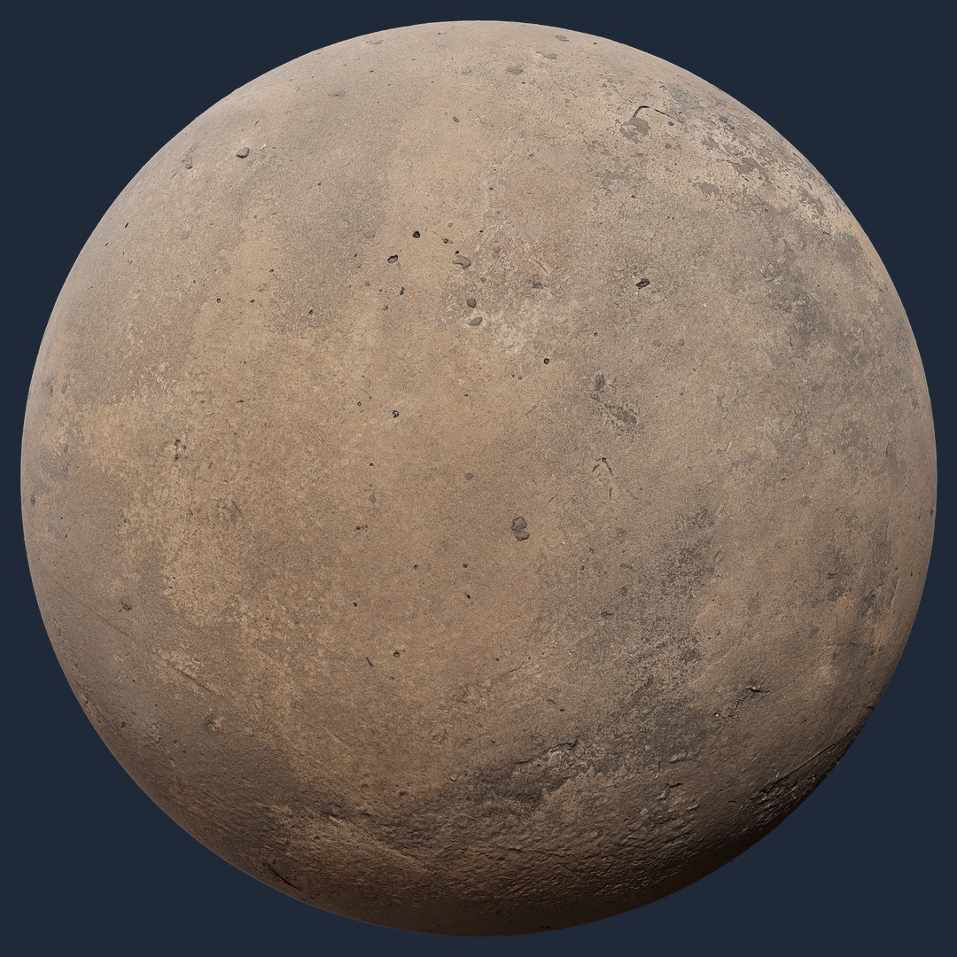 Floor PBR Texture – Worn Concrete Ground Surface | Free CC0 PBR