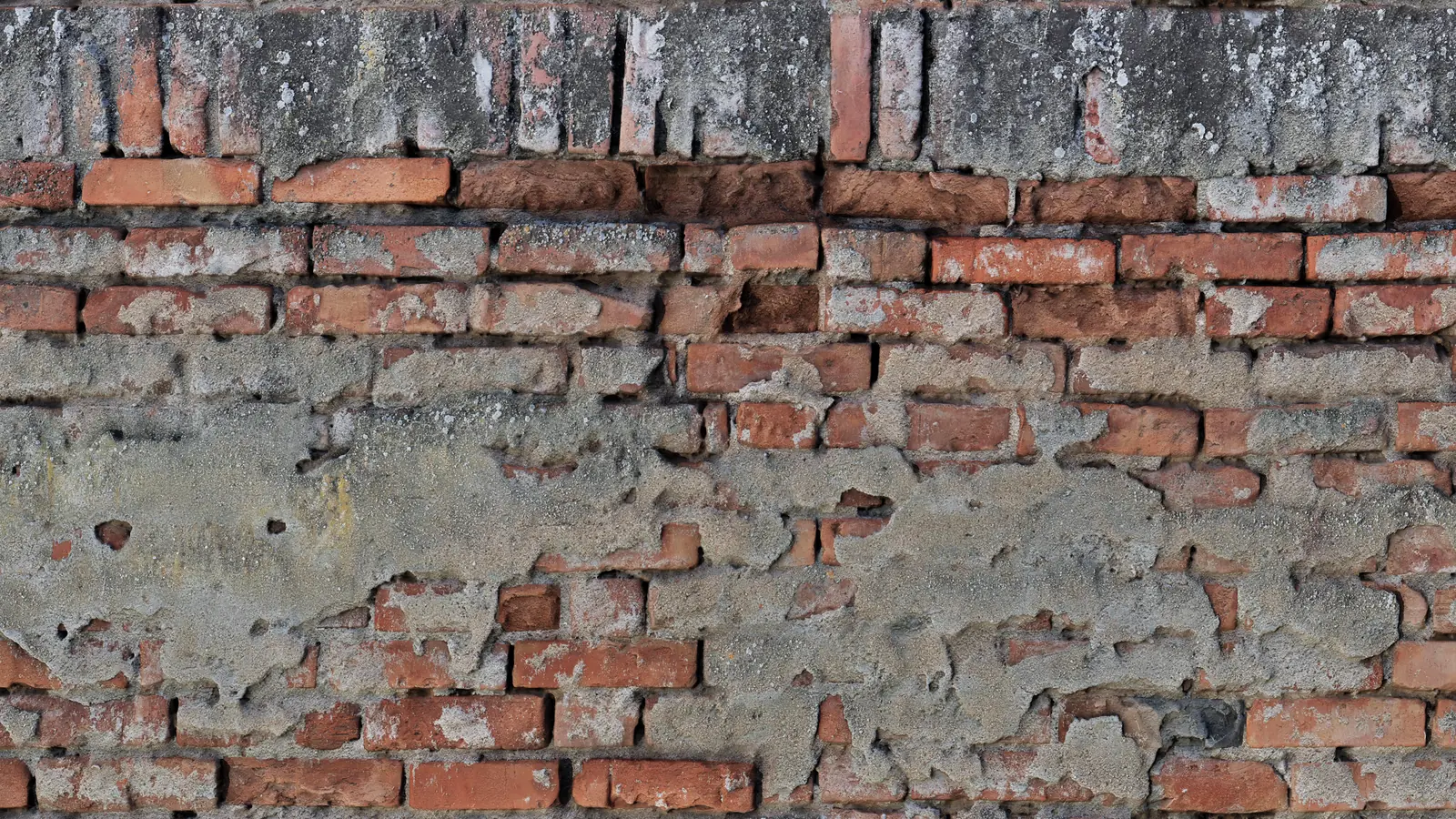 Old Damaged Brick Wall PBR texture screenshot 1