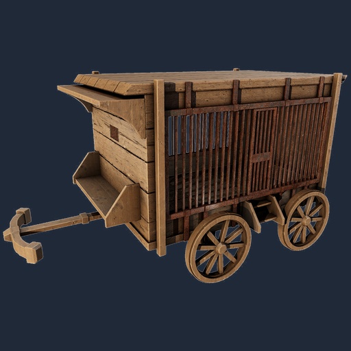 Wooden Prisoner Transport Cart – wooden prisoner transport cart, wooden texture Medieval material preview