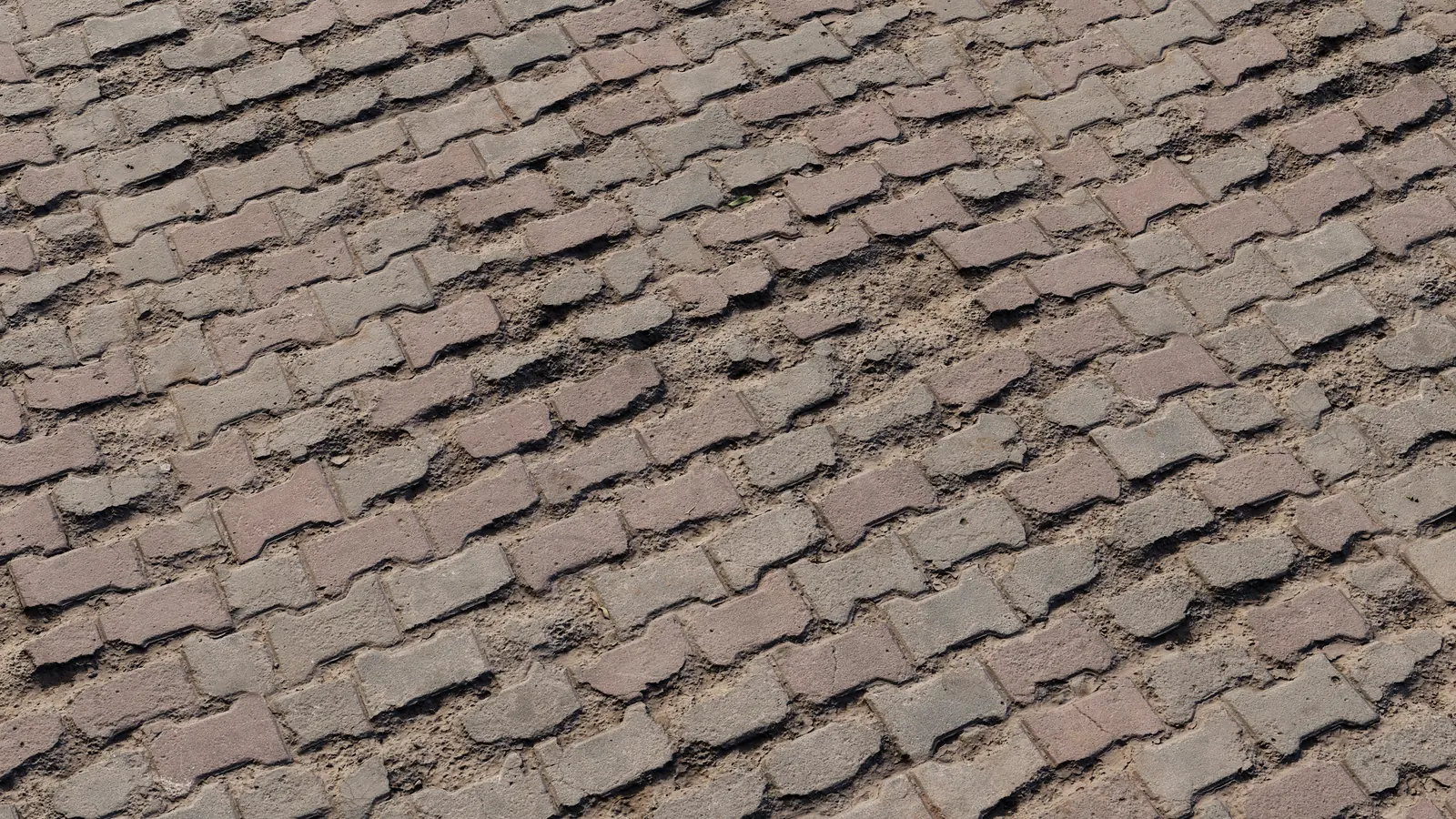 Damaged Concrete Pavers PBR texture screenshot 1