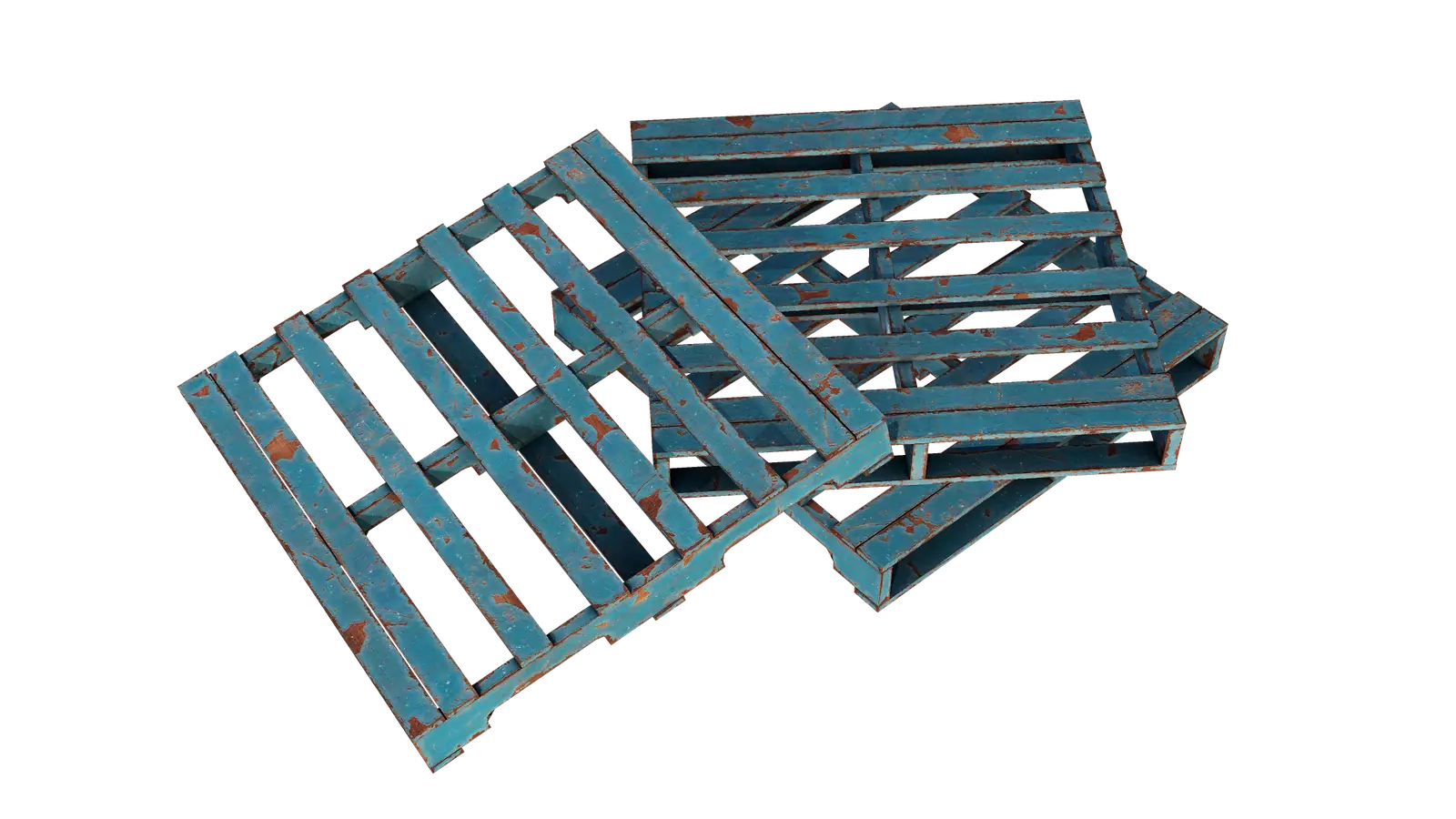Painted Wooden Pallet 3D model screenshot 1