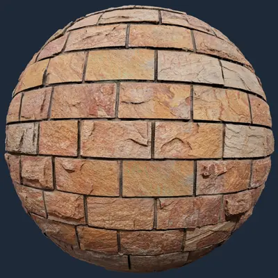 Sandstone Brick Wall PBR Texture