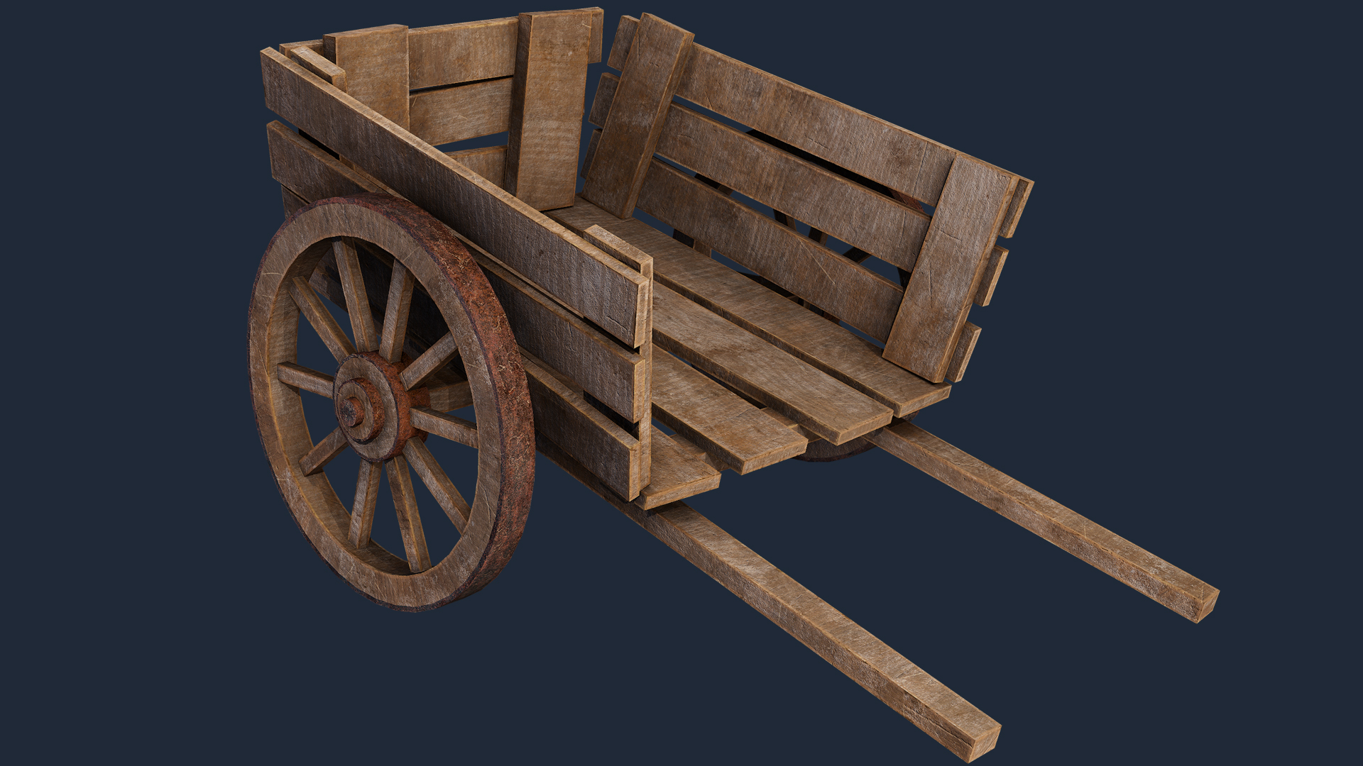 Medieval Wooden Farm Cart – medieval wooden farm cart, medieval texture preview