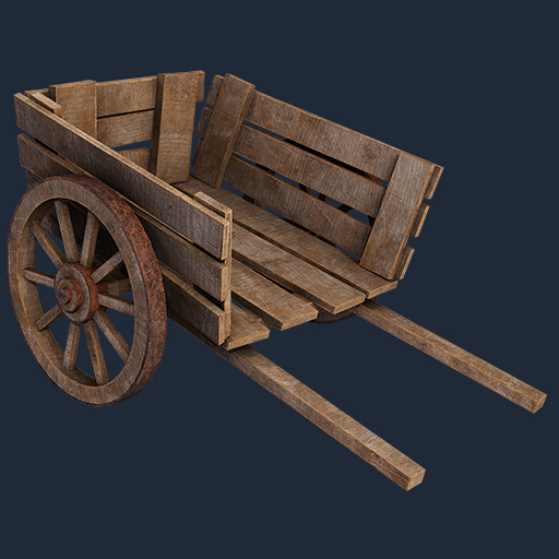 Medieval Wooden Farm Cart