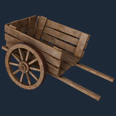 Carroça de madeira medieval para fazenda