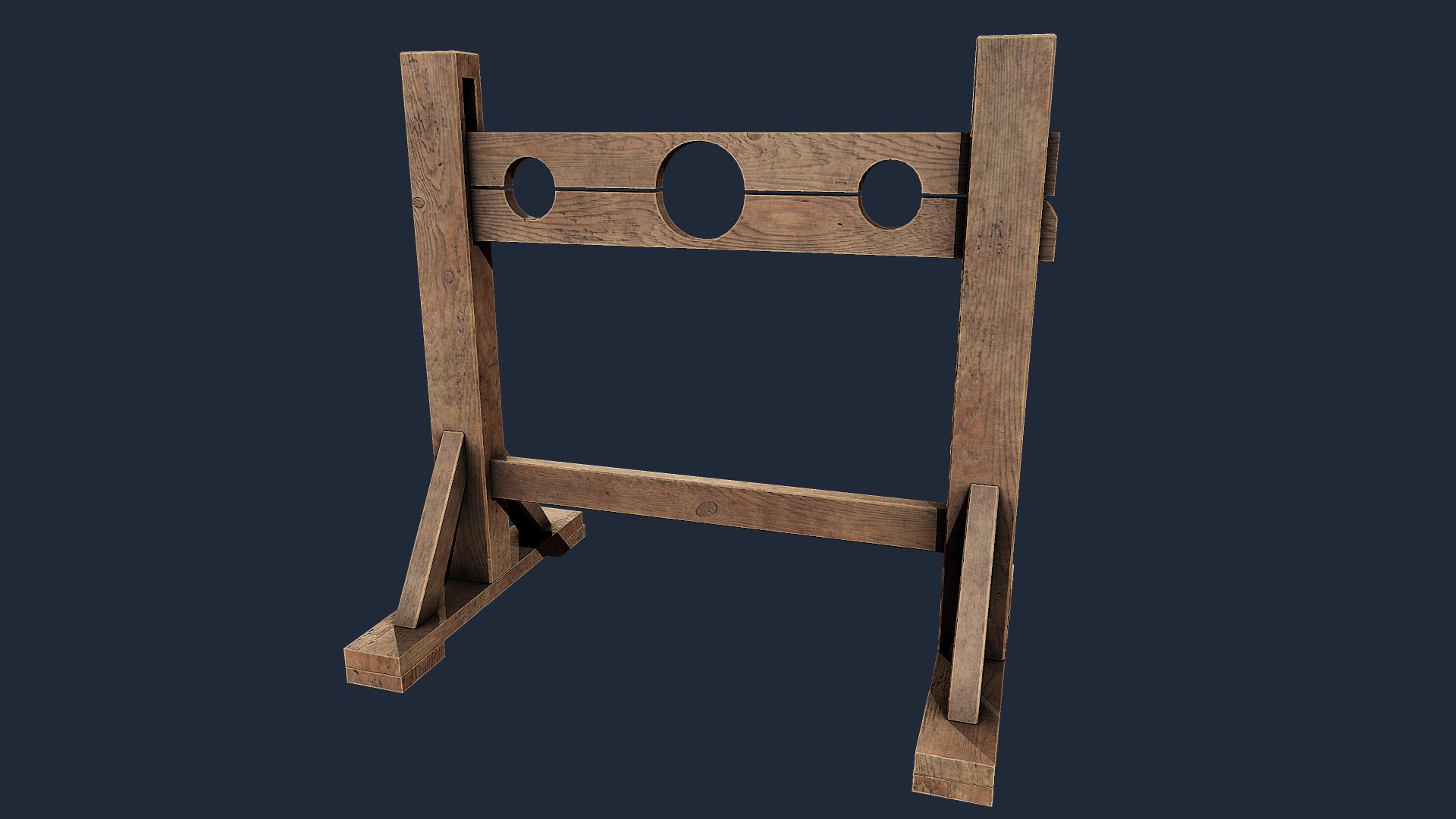 Cepos de madera medievales 3D model screenshot 1