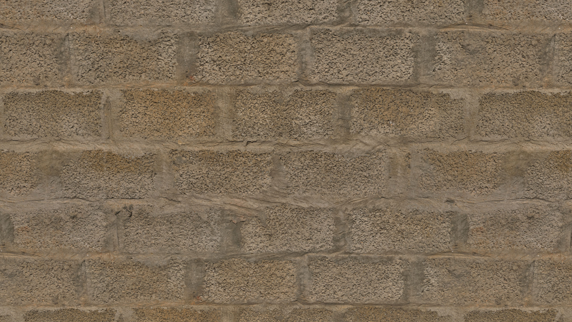 Грубая стена из бетонных блоков PBR texture screenshot 1