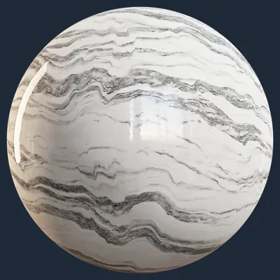 Luxury Flow Veined White Marble PBR Texture