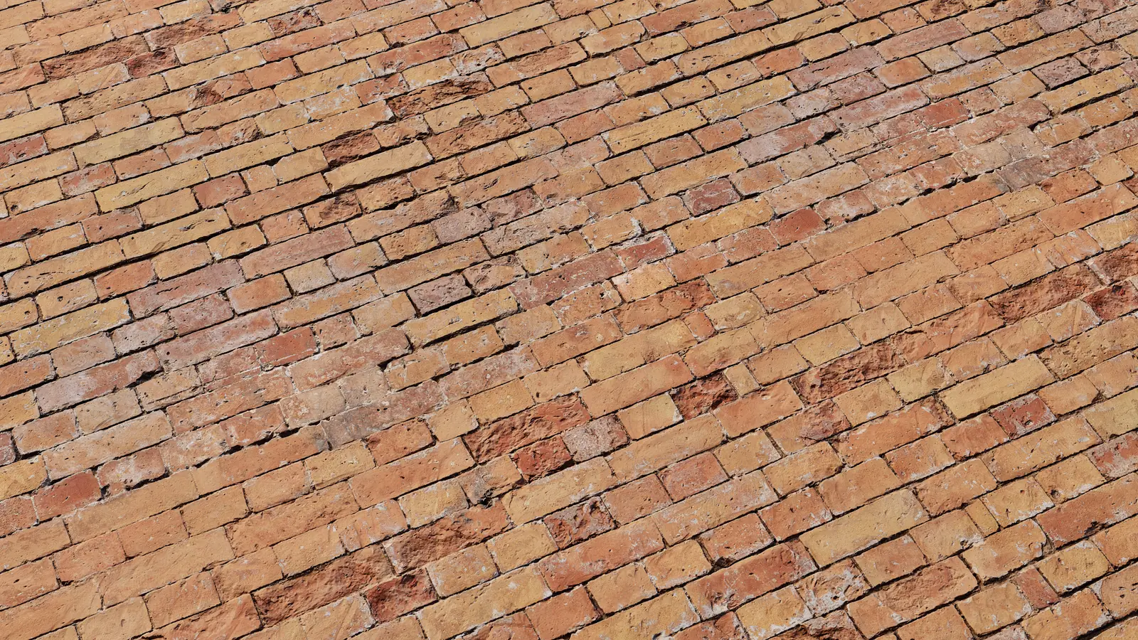 Rustic Clay Brick Wall PBR texture screenshot 1