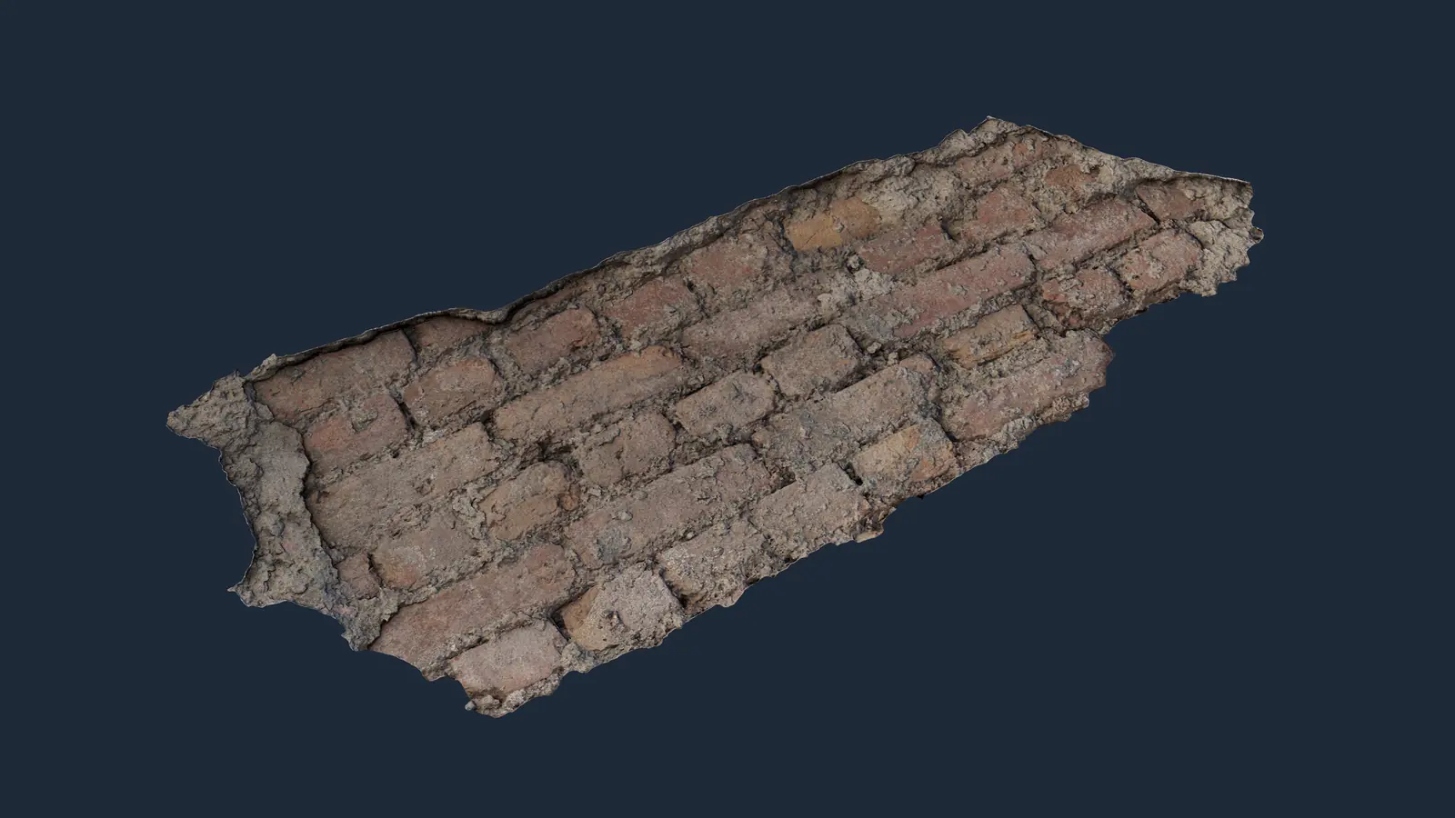 Damaged Plaster Brick Wall PBR texture screenshot 1