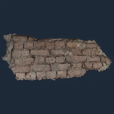 Damaged Plaster Brick Wall PBR Texture