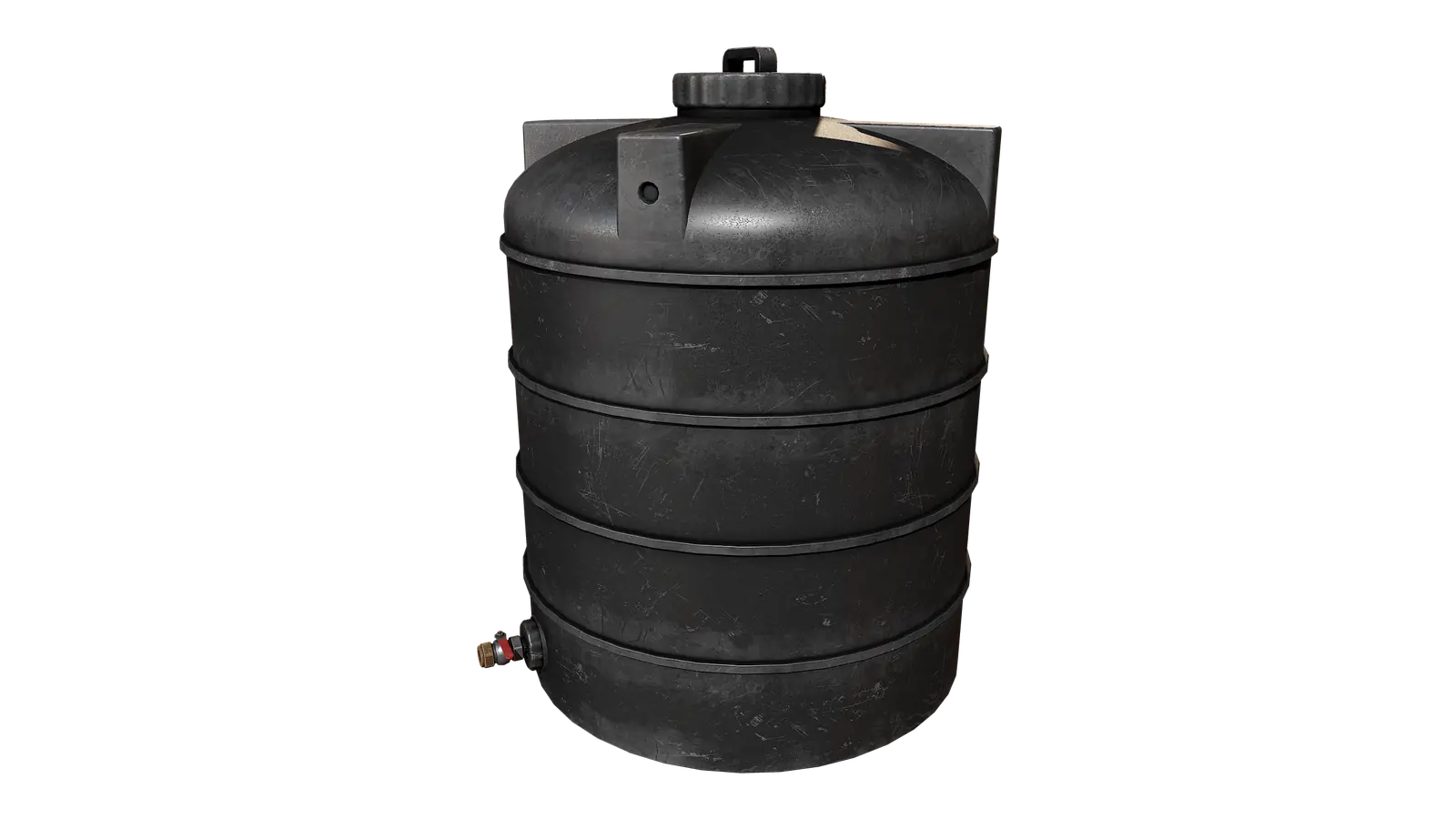 Black Plastic Water Tank 3D model screenshot 1