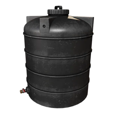 Black Plastic Water Tank 3D Model