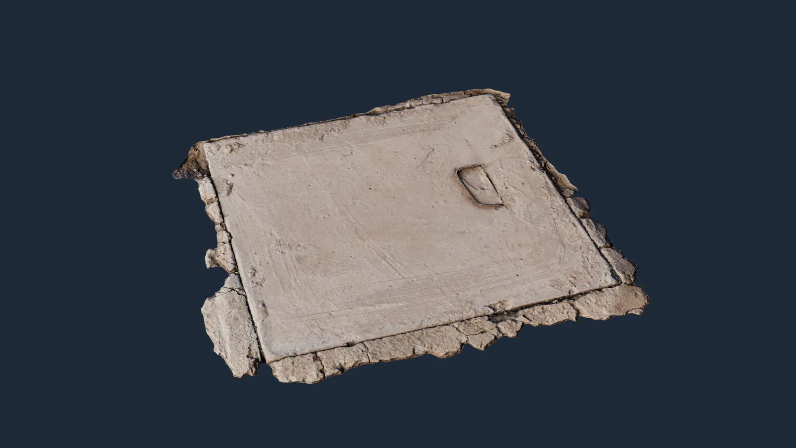 Concrete Manhole Cover PBR texture screenshot 1