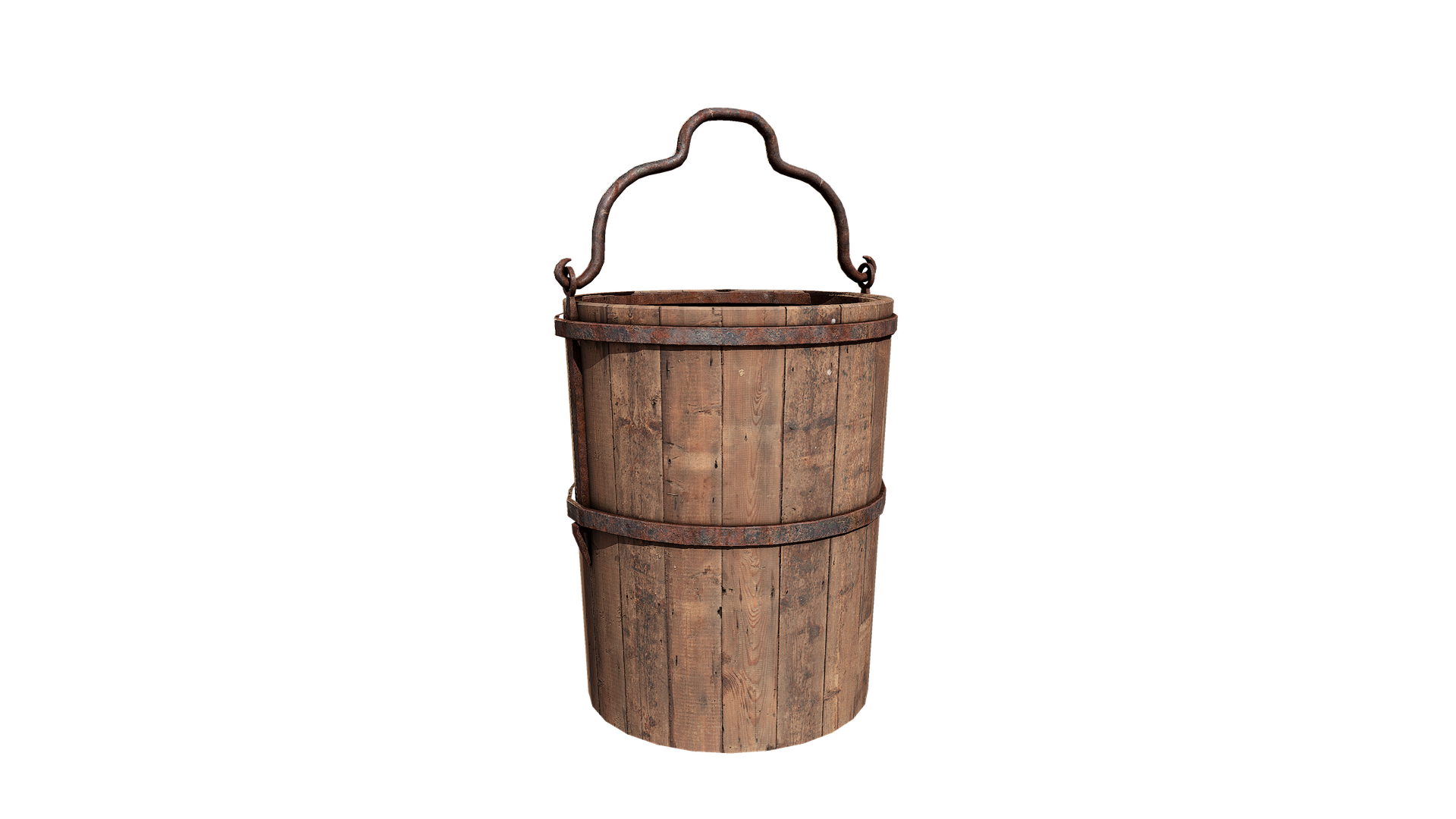 Wooden Water Bucket – wooden water bucket, wooden texture Medieval material preview