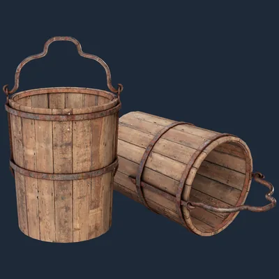 Vintage Wooden Water Bucket