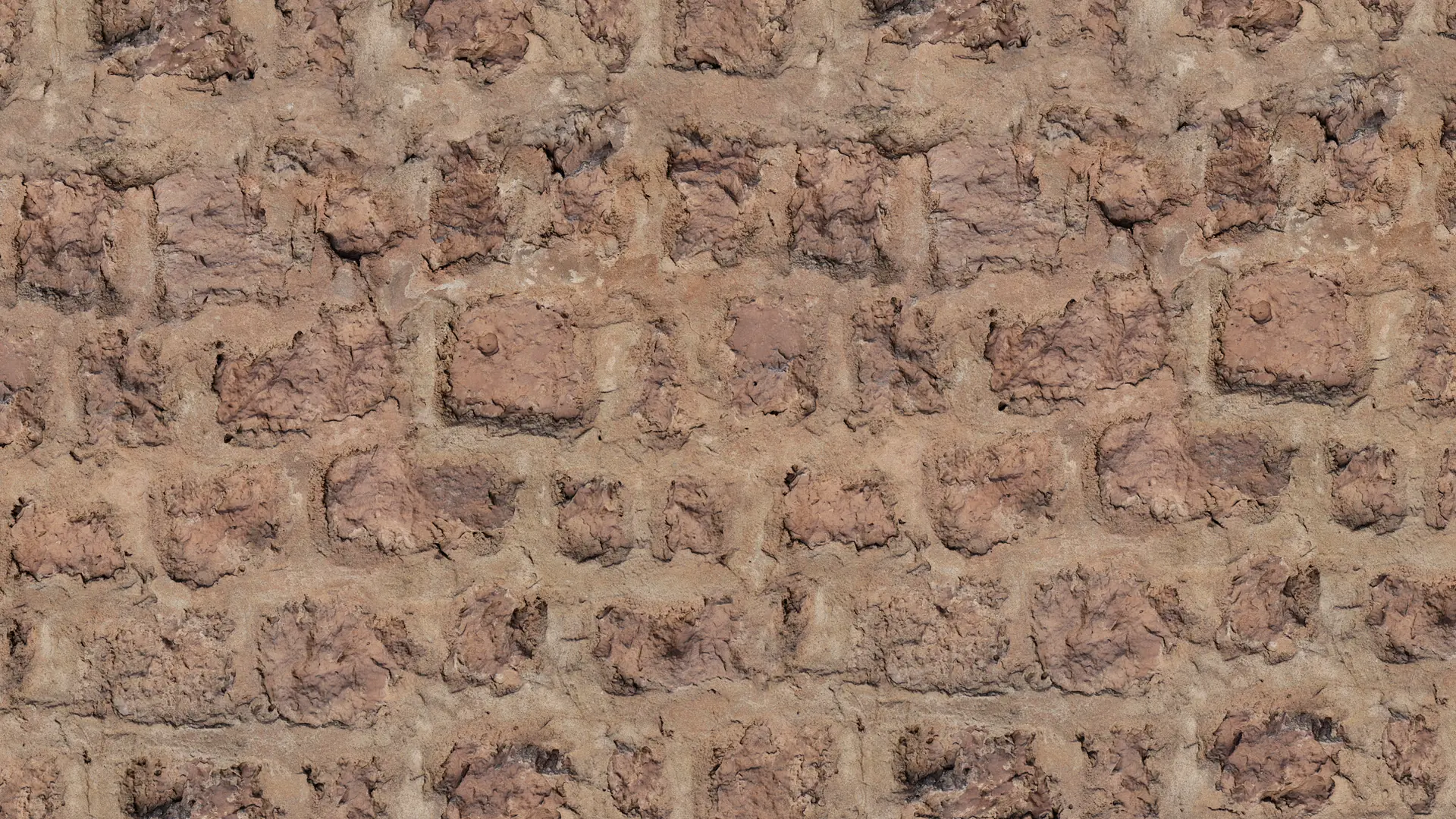 Стена из необработанного камня PBR texture screenshot 1