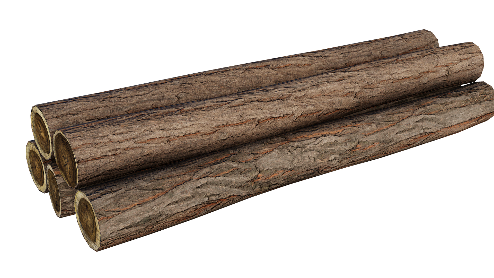 Realistische Baumstämme 3D model screenshot 1