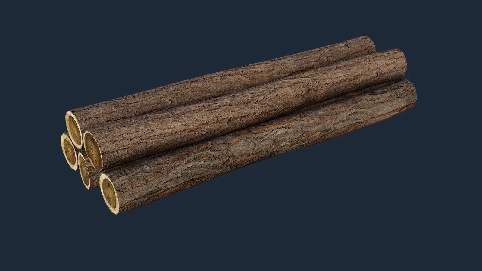 Realistische Baumstämme 3D model screenshot 1