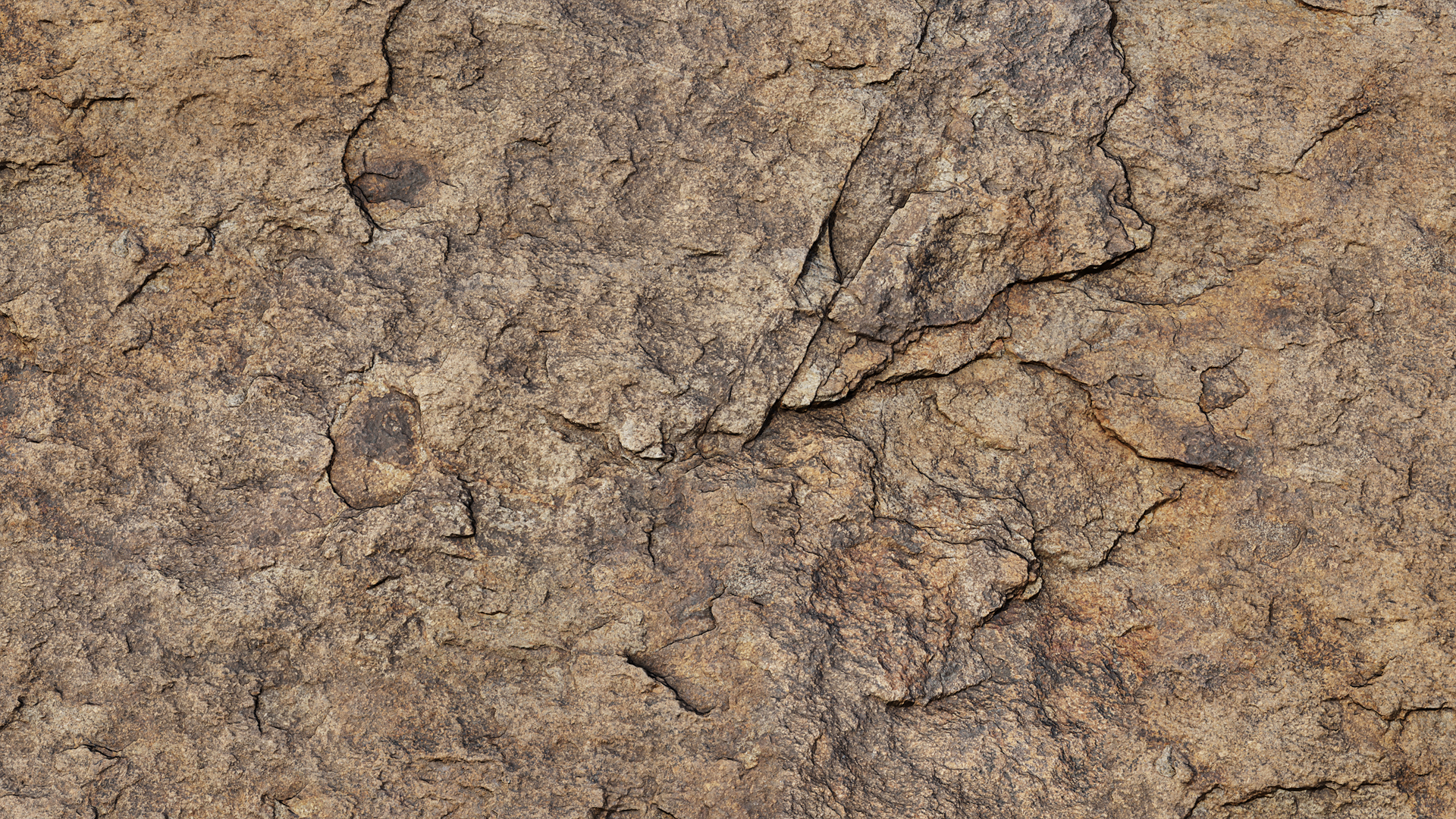Textur von rissigem, beigefarbenem Klippenfelsen PBR texture screenshot 1