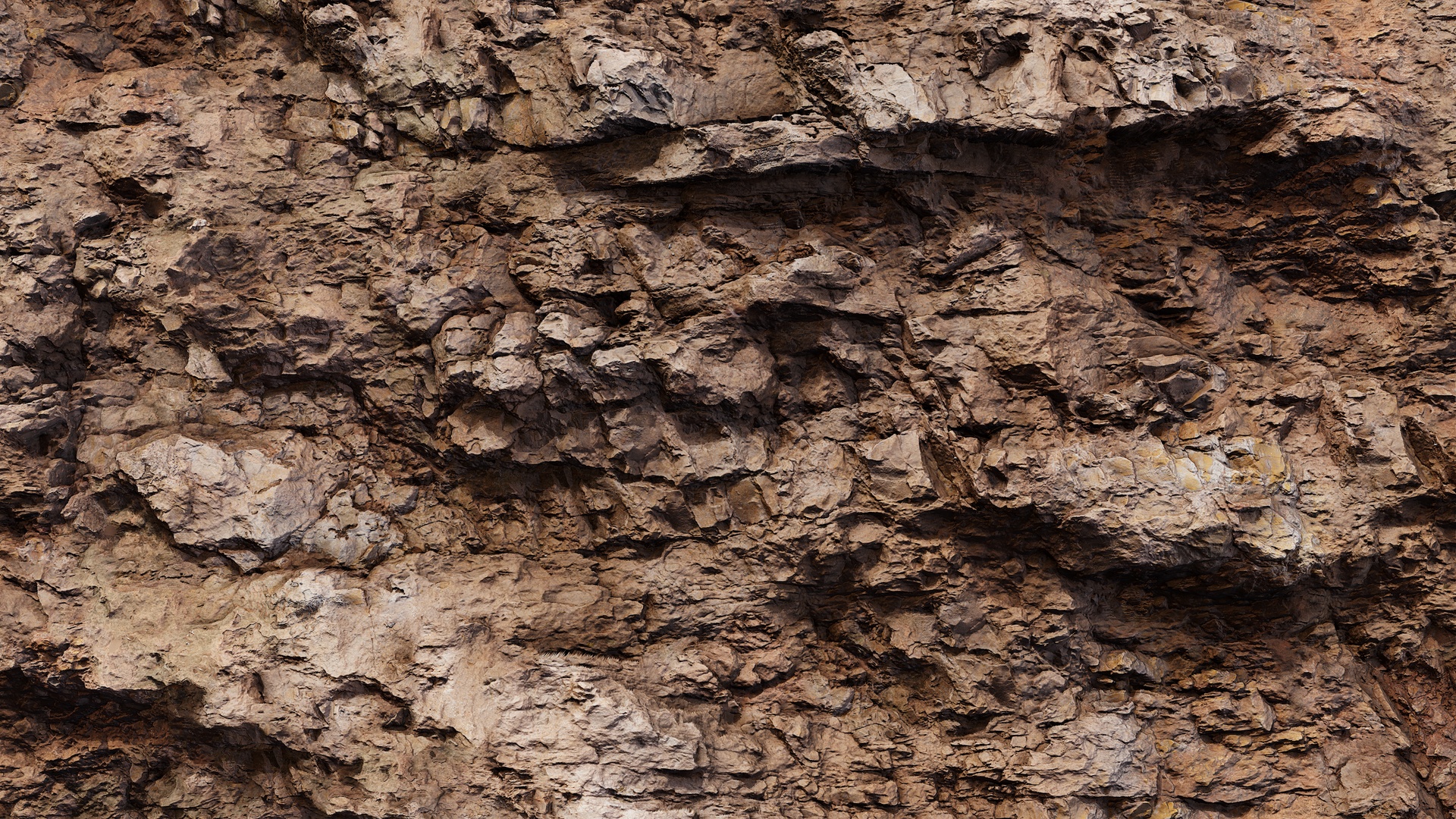 Pared del acantilado de las Montañas Rocosas PBR texture screenshot 1