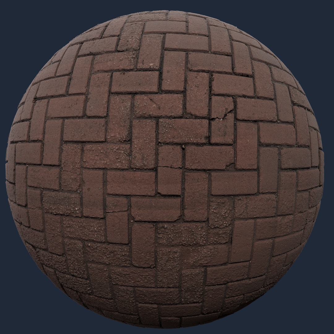 Brown Brick Pavement – Free Ground PBR Texture