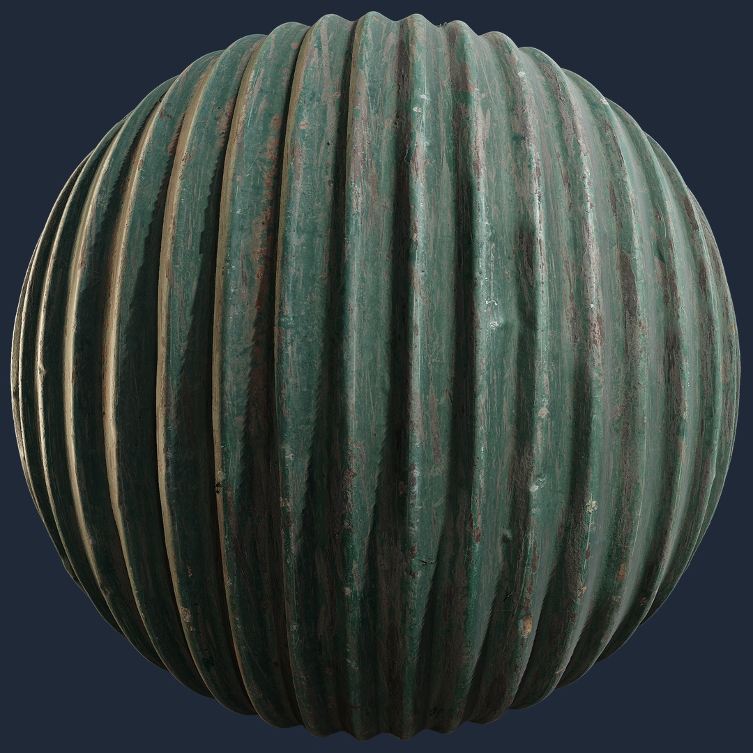 Green Corrugated Metal