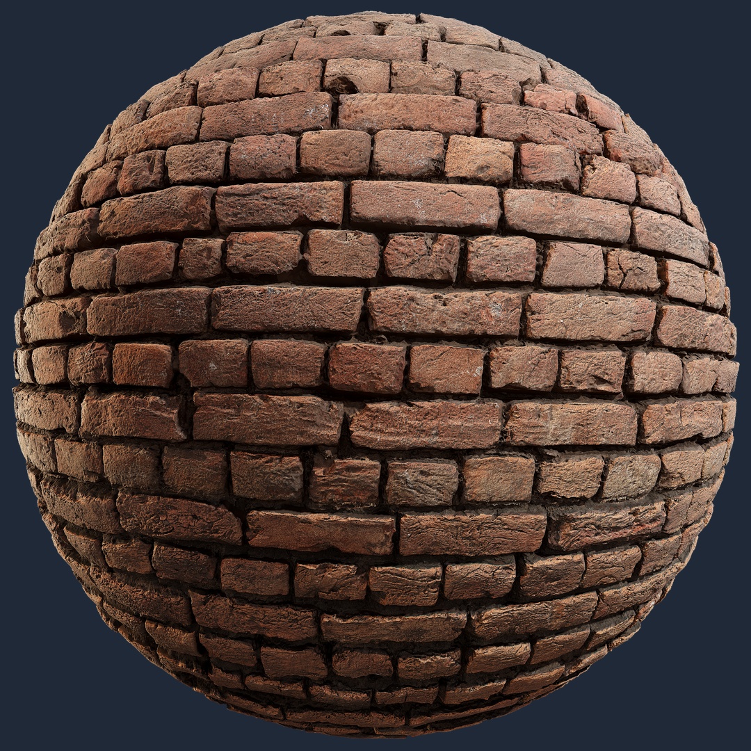 Old Red Brick Wall – Free Brick PBR Texture