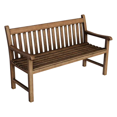 Wooden Bench 3D Model