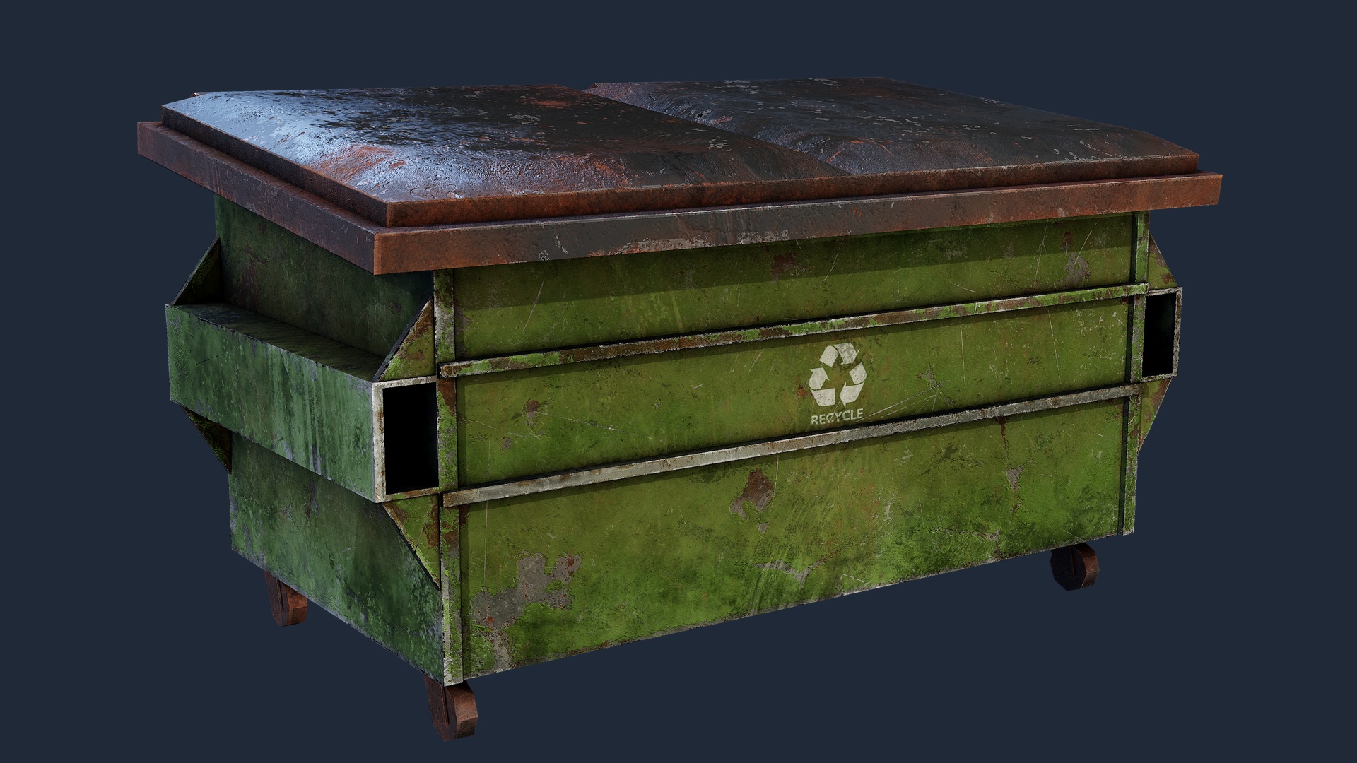 Rusty Industrial Dumpster – rusty industrial dumpster, rusty texture Props material preview