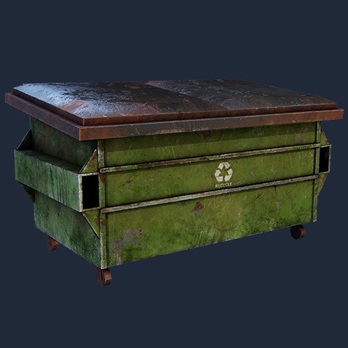 Rusty Industrial Dumpster – rusty industrial dumpster, rusty texture Props material preview