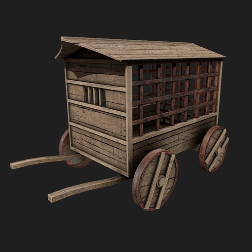 Medieval Wooden Prison Cart