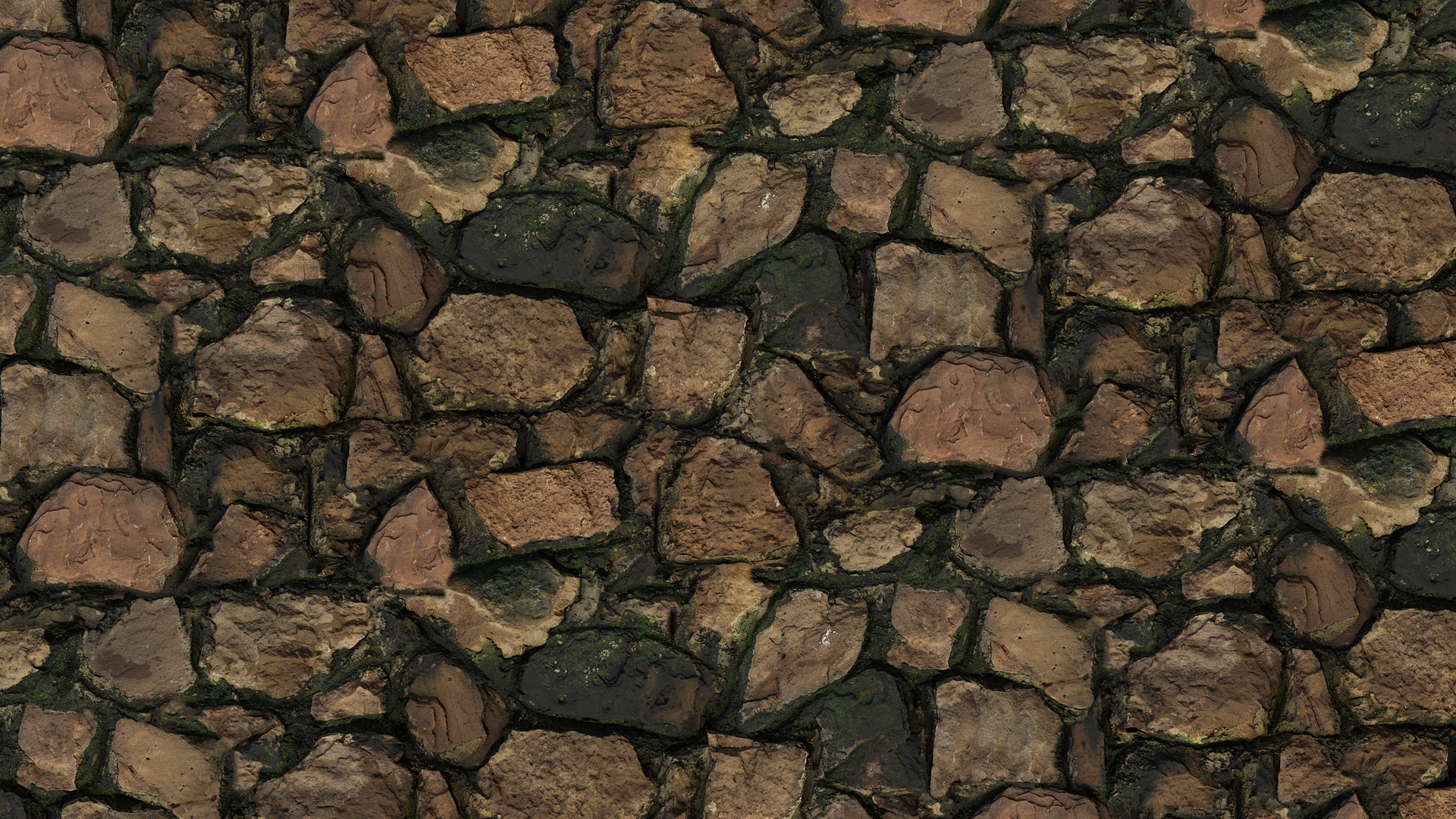 长满青苔的石墙 – Mossy Stone Wall