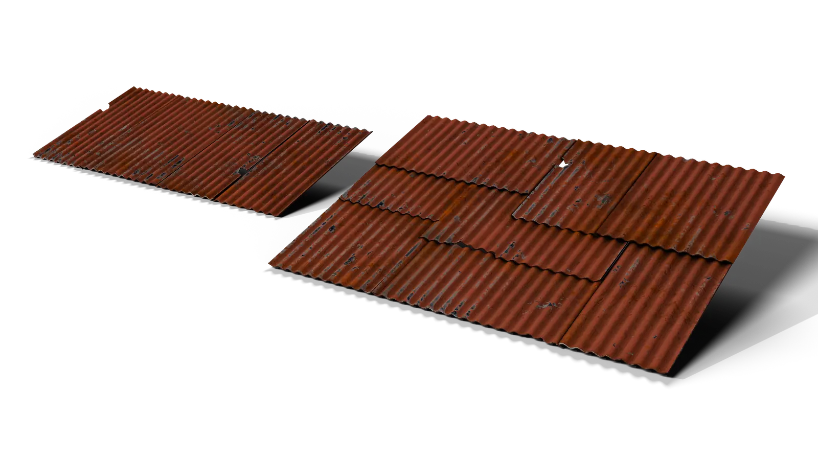 Corrugated Metal Sheets 3D model screenshot 1