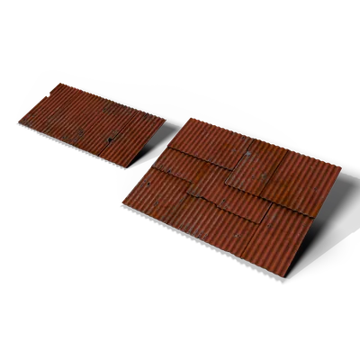 Corrugated Metal Sheets 3D Model