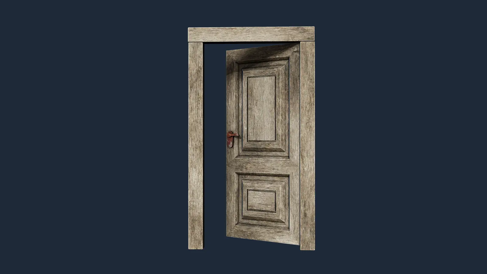 Old Wooden Door 3D model screenshot 1
