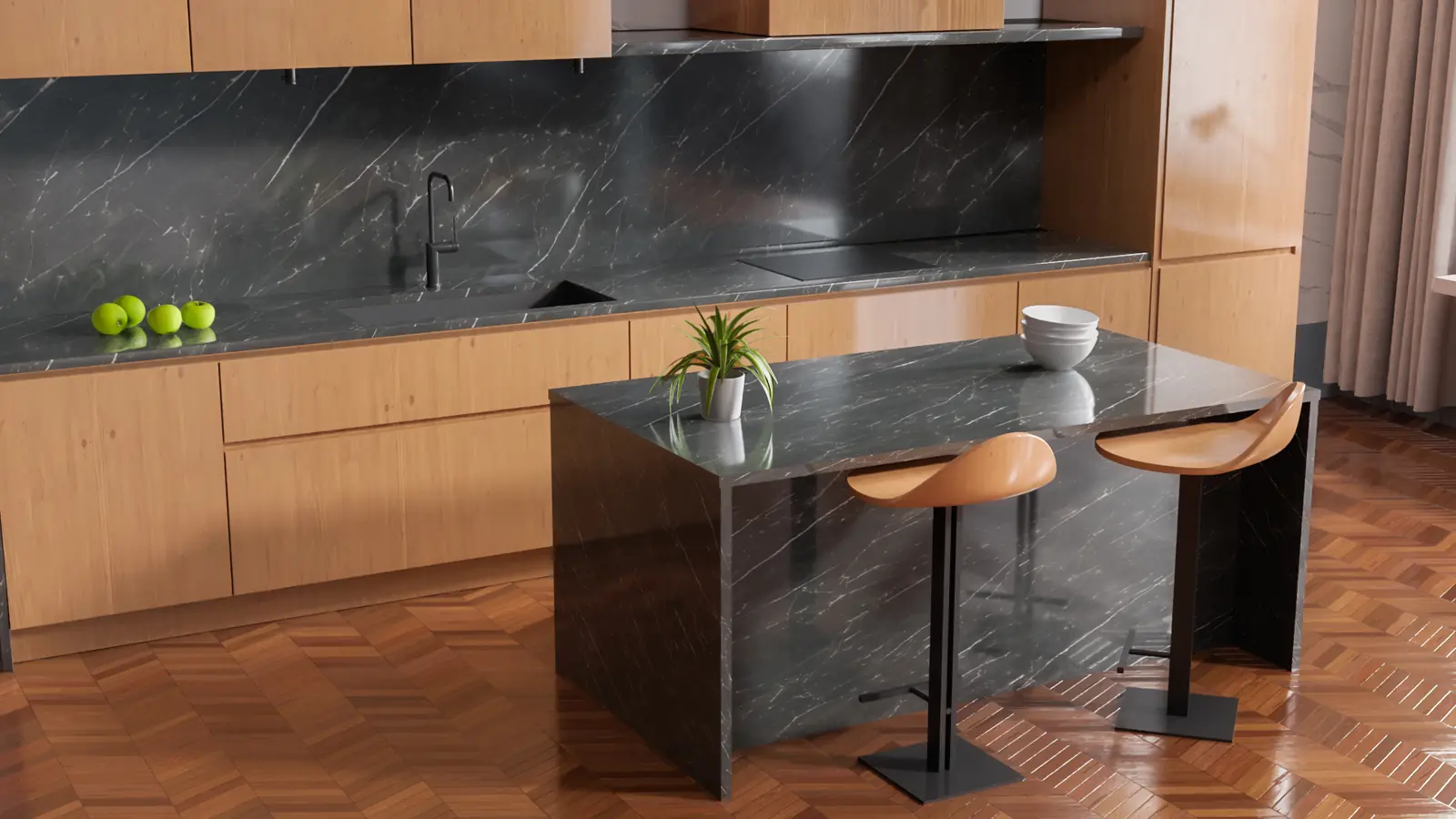 Luxury Dark Grey Marble PBR texture screenshot 1