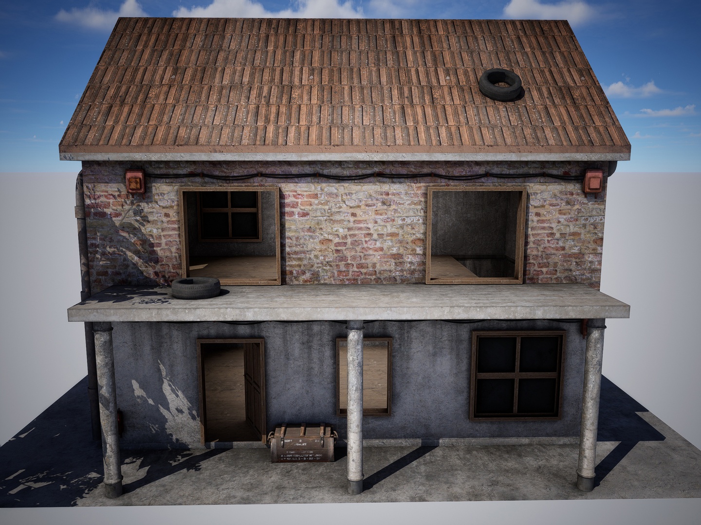 Abandoned Brick House – abandoned brick house, abandoned texture Buildings material preview