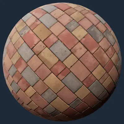 Herringbone Brick Pavement