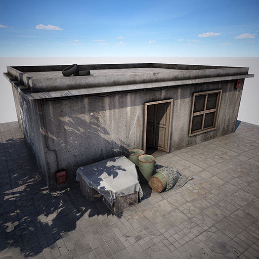 Edifício de concreto deteriorado